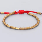 Pulsera Gourmette Vintage Budista Tibetana roja