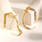 Pulsera de Fe con cruz y medalla de la Virgen María 