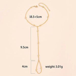 Pulsera de Mano Joya Mujer Cadena Dedo y Mano