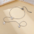 Pulsera de mano y dedo con colgantes de protección judíos Chai, <span data-glossary-id="etoile-de-david">estrella de David</span> y mano de Fátima <span data-glossary-id="etoile">estrella</span> plata