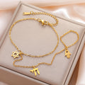 Pulsera de mano y dedo con colgantes de protección judíos Chai, <span data-glossary-id="etoile-de-david">estrella de David</span> y mano de Fátima <span data-glossary-id="etoile">estrella</span> oro