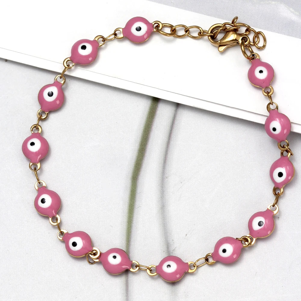 Pulsera de Protección Contra el Mal de Ojo para Hombre o Mujer rosa