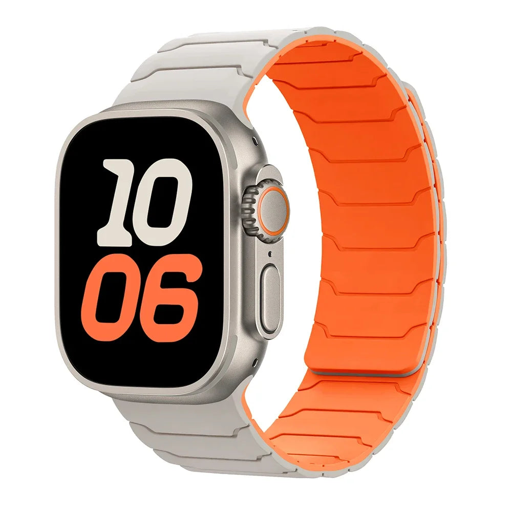 Pulsera de reemplazo magnética para Apple Watch blanco naranja