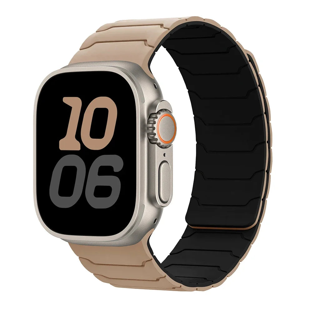 Pulsera de reemplazo magnética para Apple Watch beige negra