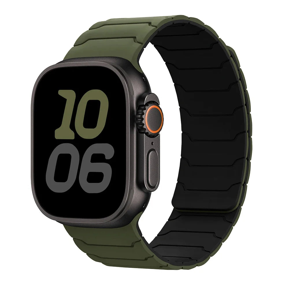 Pulsera de reemplazo magnética para Apple Watch verde negro