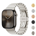 Pulsera de repuesto de acero inoxidable para Apple Watch plateada