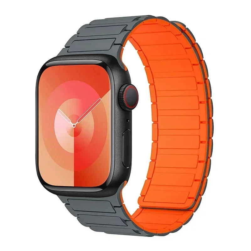 Correa magnética de repuesto para Apple Watch gris naranja