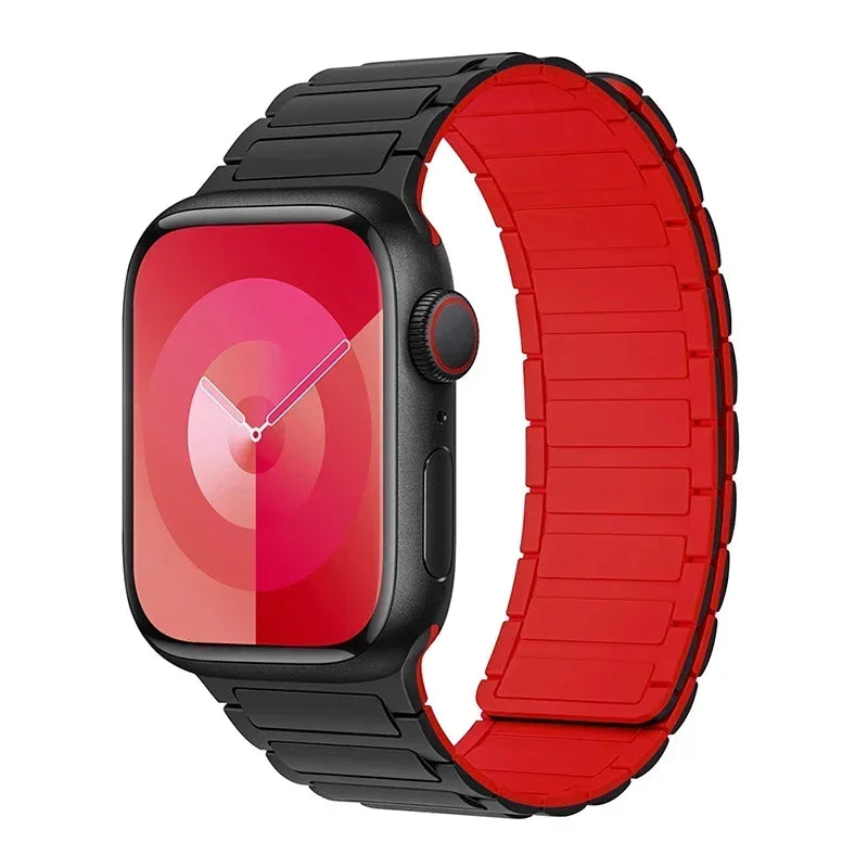Correa magnética de repuesto para Apple Watch negro rojo