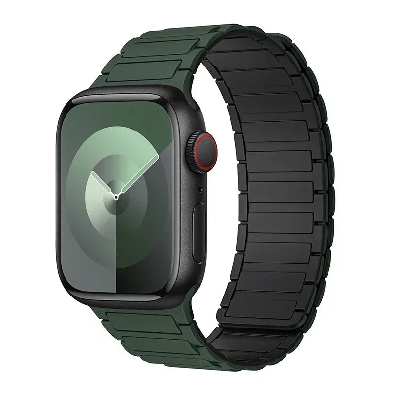 Correa magnética de repuesto para Apple Watch verde negro