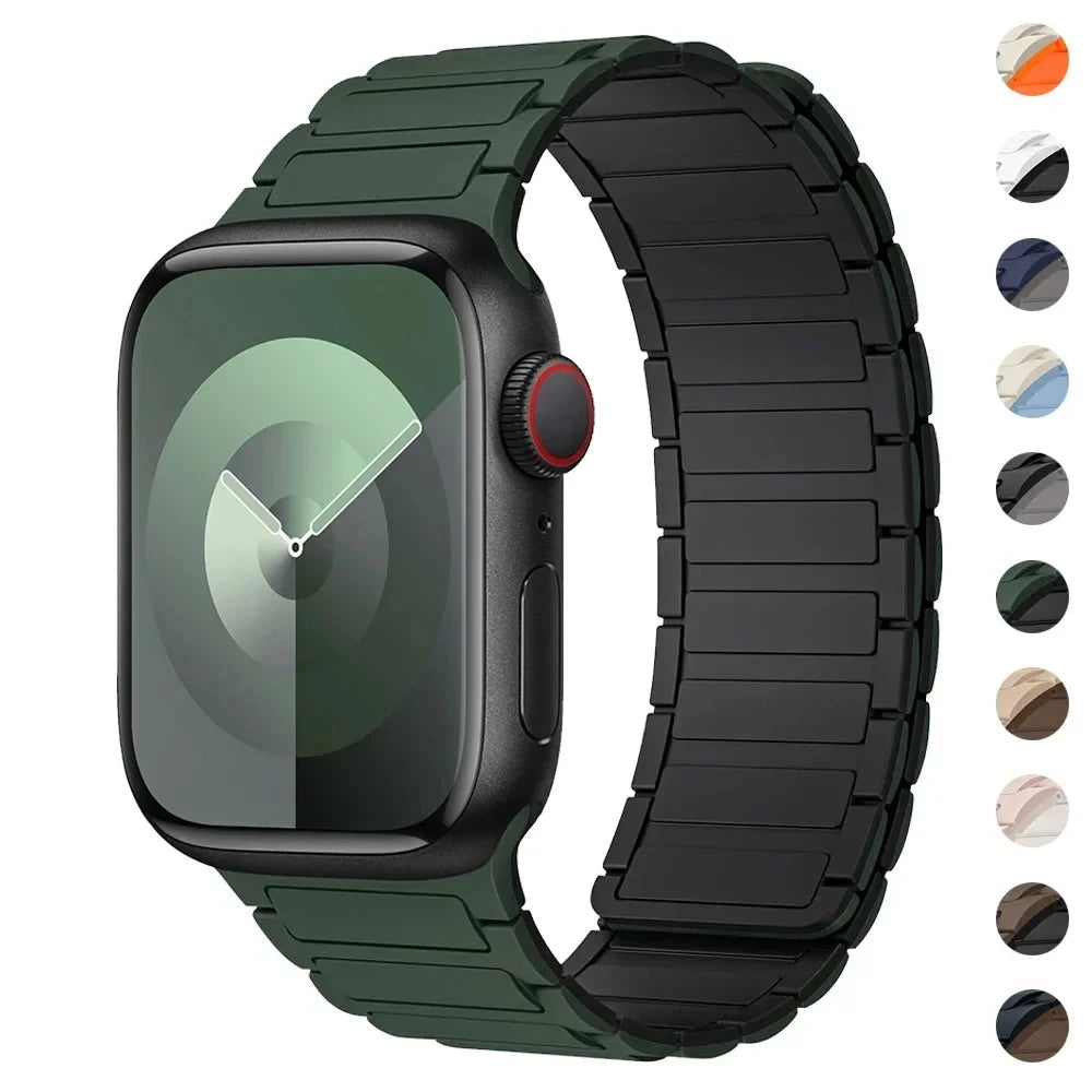 Correa magnética de repuesto para Apple Watch verde negro