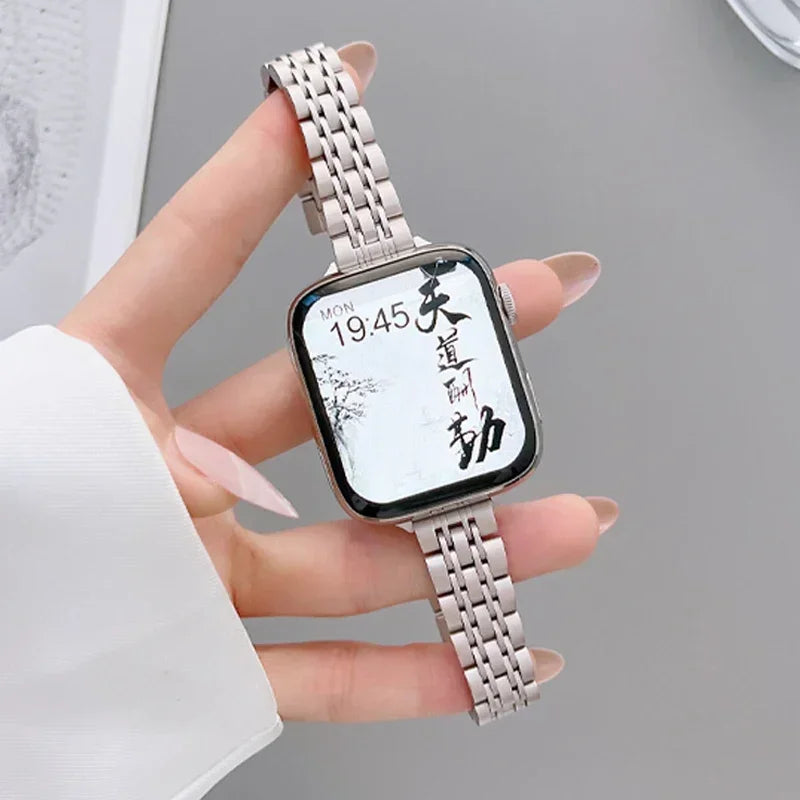 Pulsera de repuesto para Apple Watch en acero inoxidable plateado
