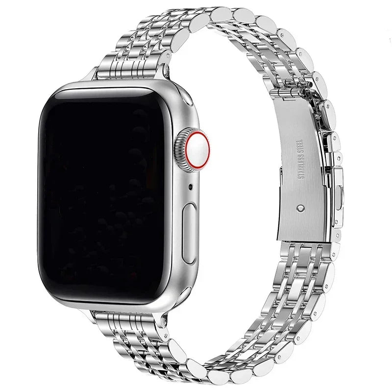 Pulsera de repuesto para Apple Watch en acero inoxidable plateado
