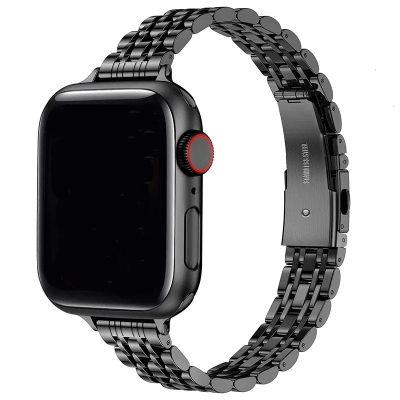 Pulsera de repuesto para Apple Watch en acero inoxidable negro