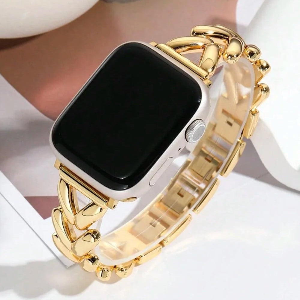 Correa de repuesto para Apple Watch en acero dorado