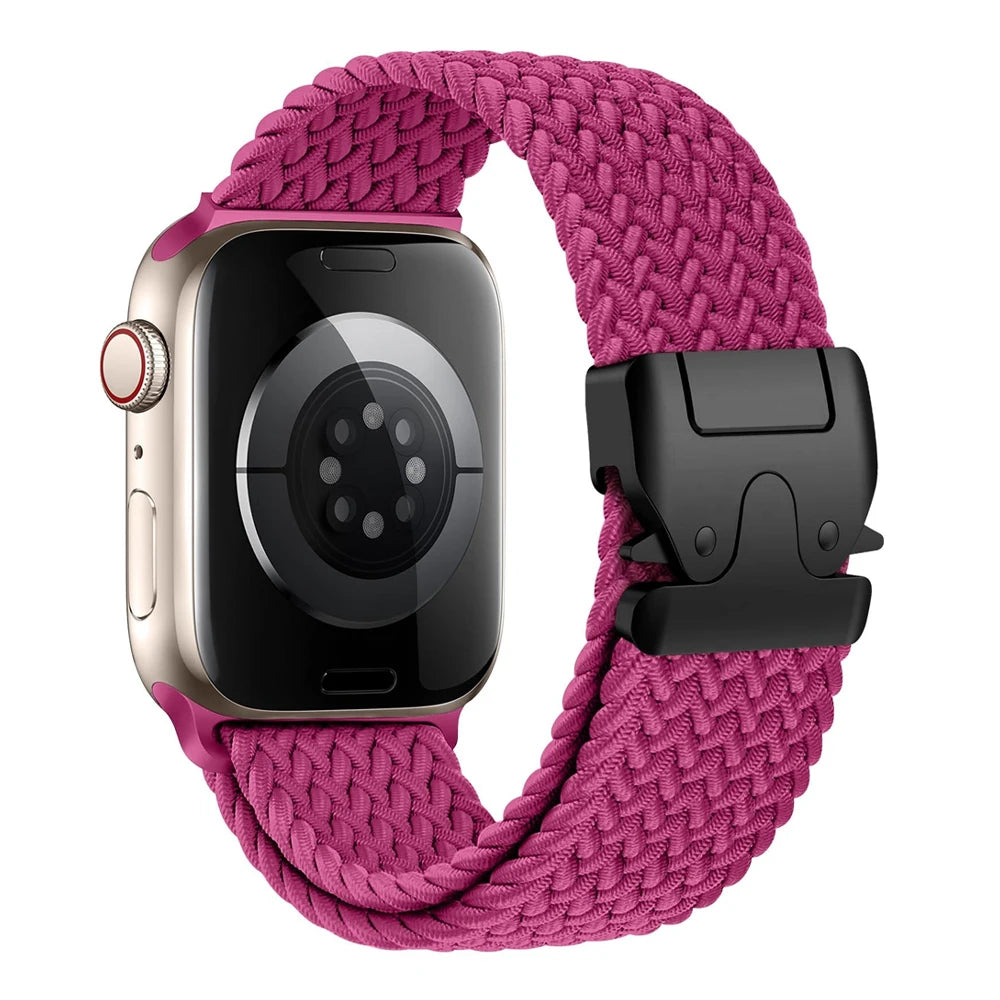 Correa de repuesto para Apple Watch en cuerda de paracaídas fucsia