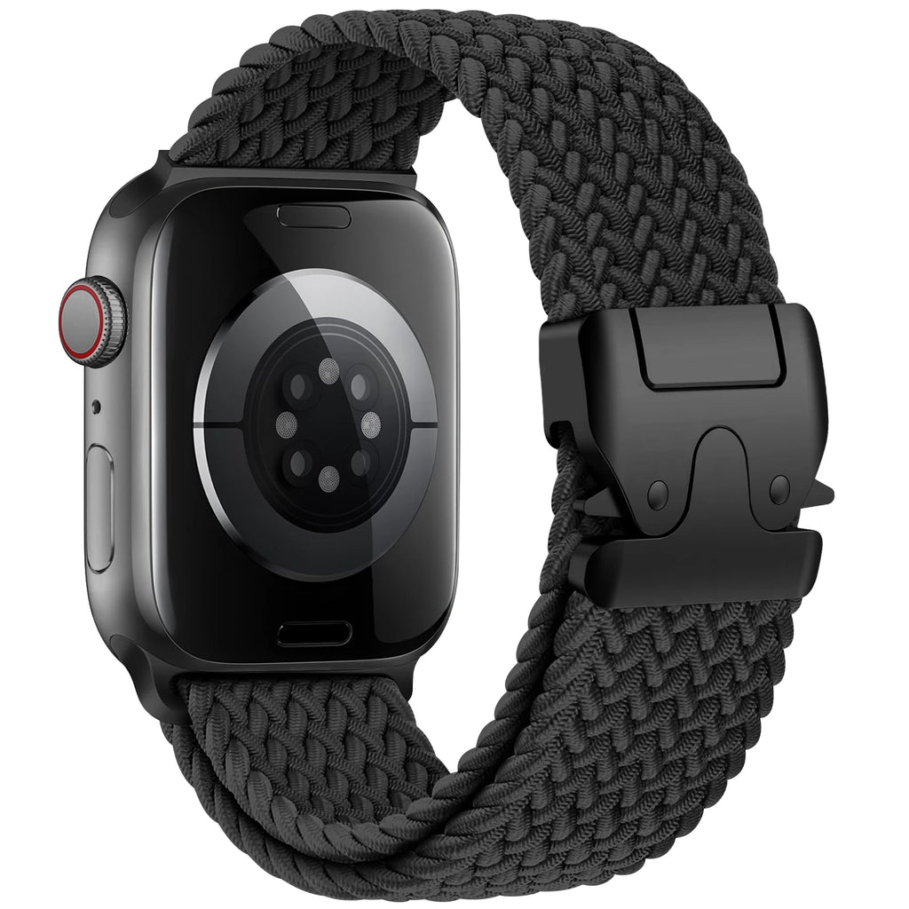 Correa de repuesto para Apple Watch en cuerda de paracaídas negra