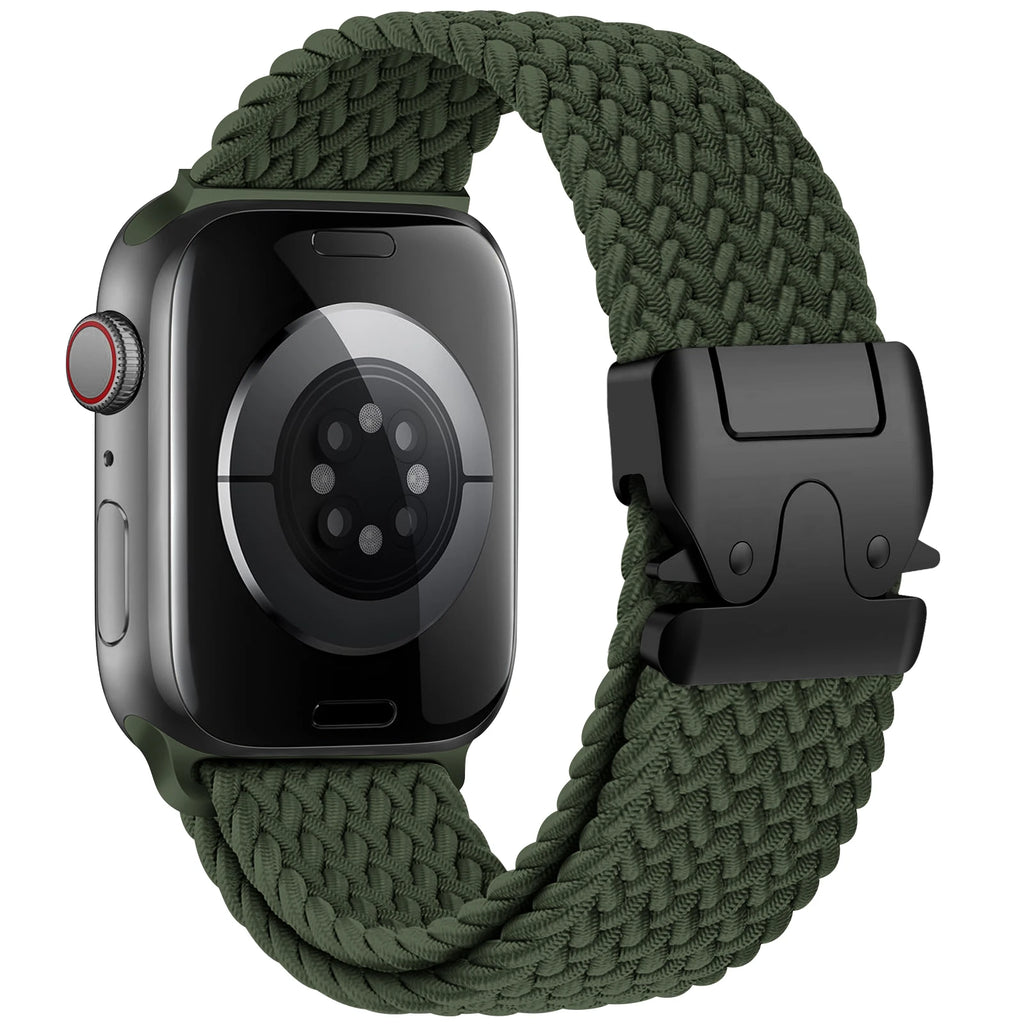 Correa de repuesto para Apple Watch en cuerda de paracaídas verde