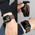 Correa de repuesto para Apple Watch en cuero marrón