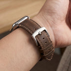 Correa de repuesto para Apple Watch en cuero clásico marrón
