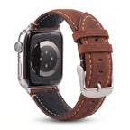 Correa de repuesto para Apple Watch en cuero clásico marrón claro