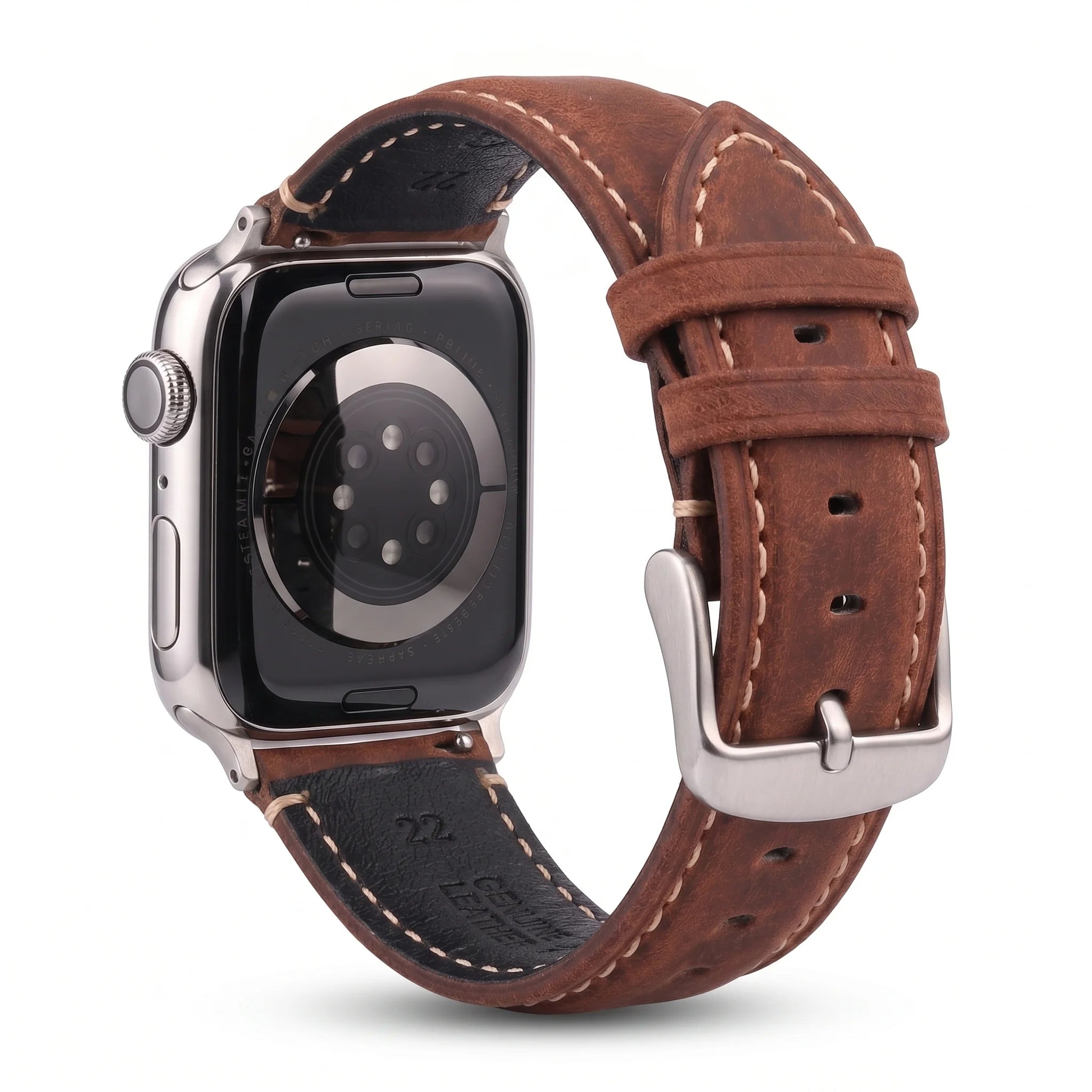 Correa de repuesto para Apple Watch en cuero clásico marrón claro