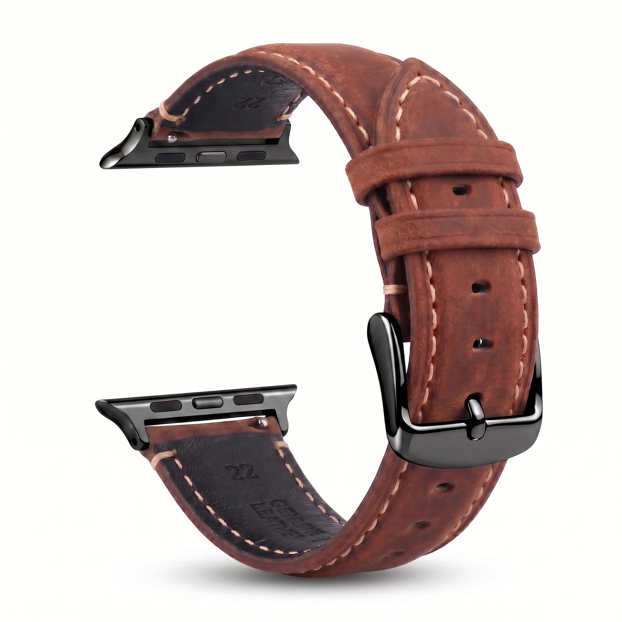 Correa de repuesto para Apple Watch en cuero clásico marrón