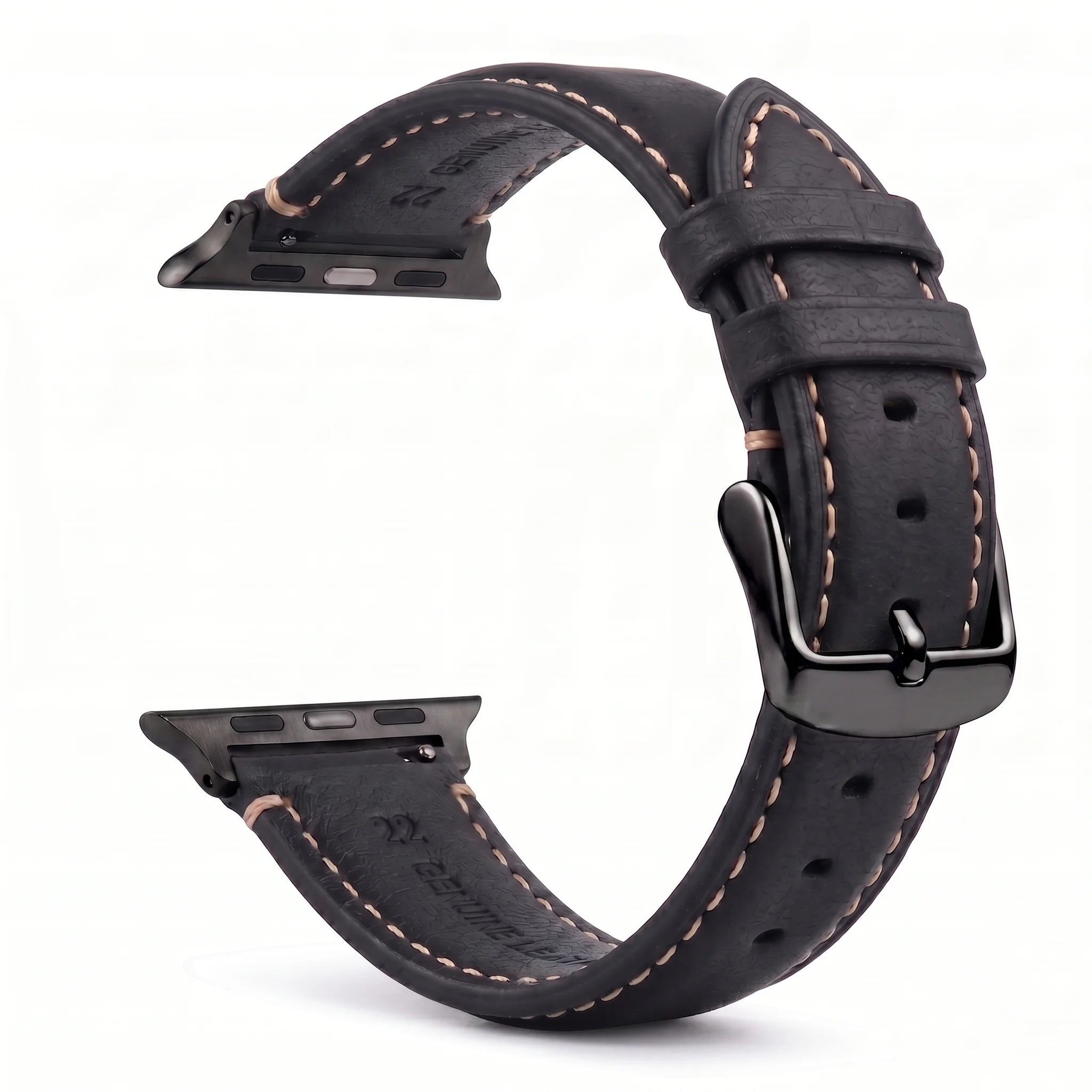 Correa de repuesto para Apple Watch en cuero clásico negro