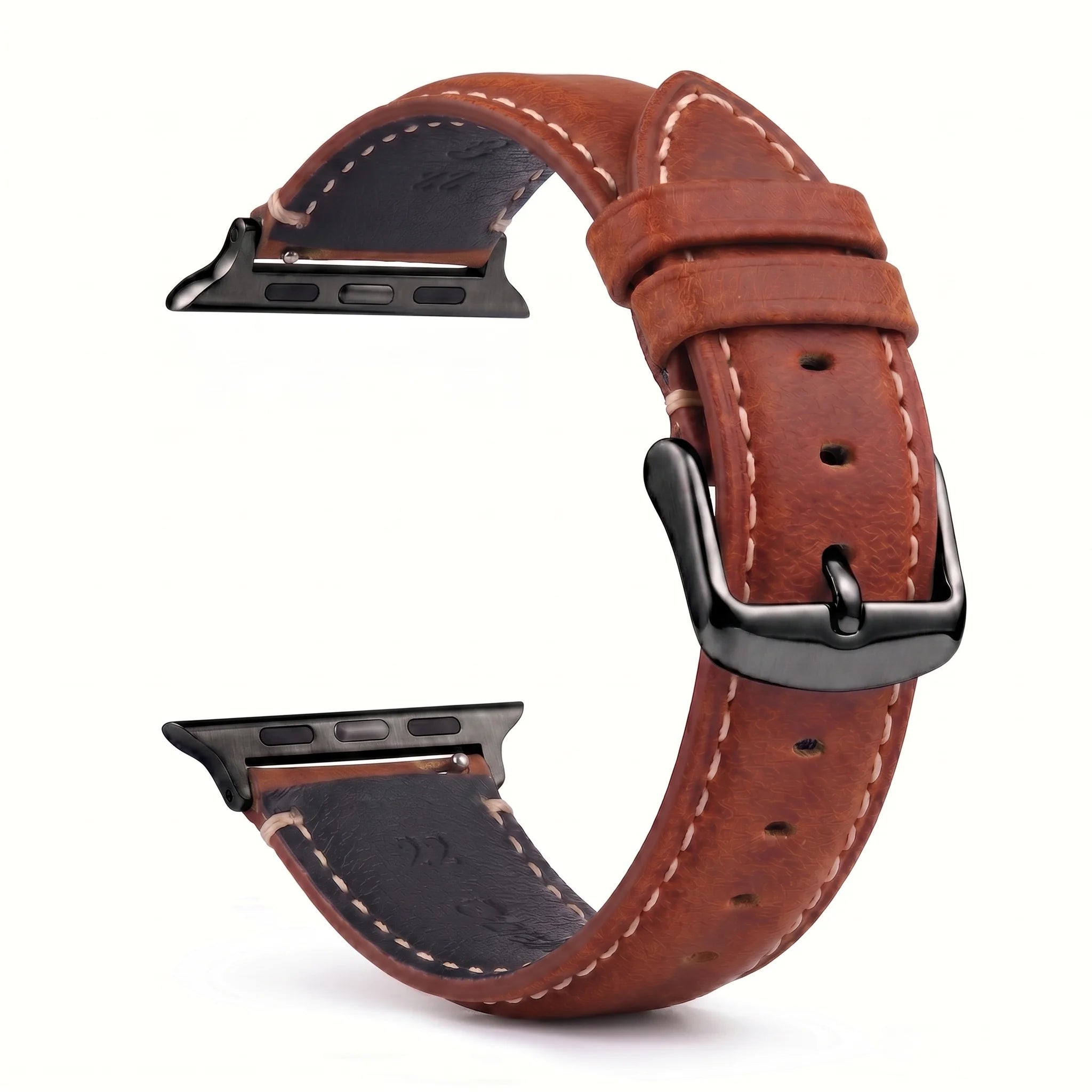 Correa de repuesto para Apple Watch en cuero clásico marrón negro