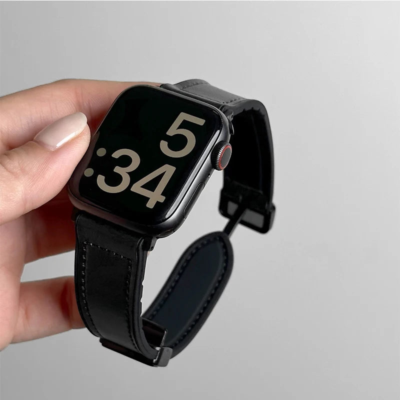 Correa de repuesto para Apple Watch en cuero negro