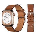 Correa de repuesto para Apple Watch de cuero para mujer y hombre marrón