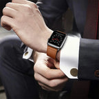 Correa de repuesto para Apple Watch de cuero para mujer y hombre marrón