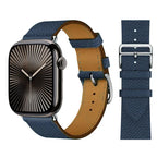 Correa de repuesto para Apple Watch de cuero para mujer y hombre azul