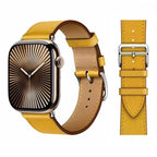 Correa de repuesto para Apple Watch de cuero para mujer y hombre amarillo