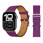 Correa de repuesto para Apple Watch de cuero para mujer y hombre violeta