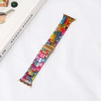 Pulsera de repuesto para Apple Watch en resina arcoíris