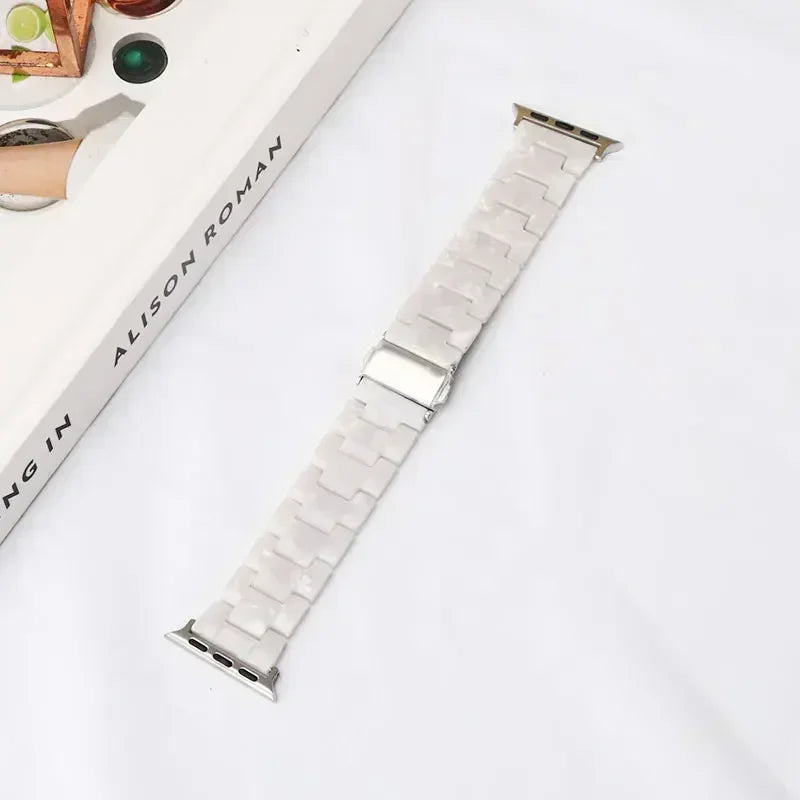 Pulsera de repuesto para Apple Watch en resina blanco