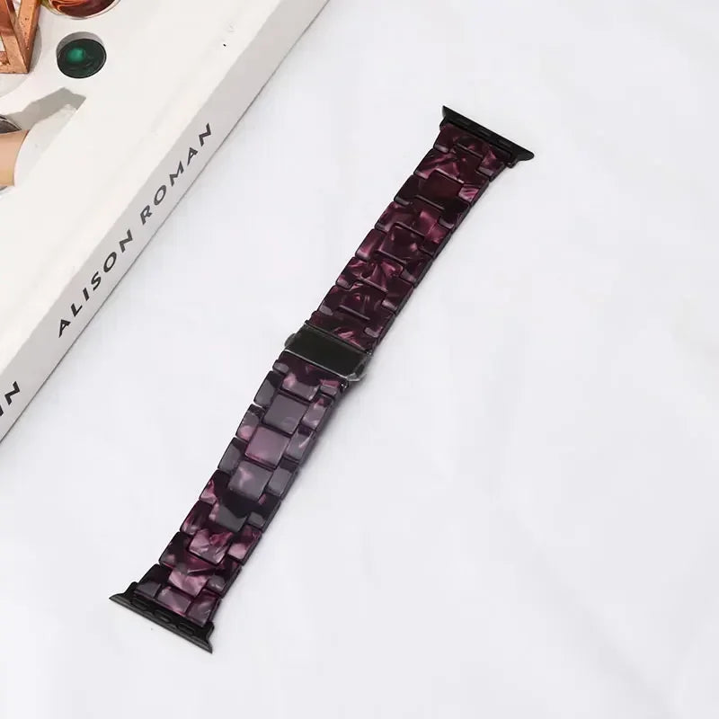 Pulsera de repuesto para Apple Watch en resina violeta 