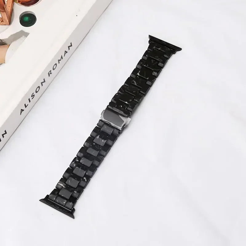 Pulsera de repuesto para Apple Watch en resina negro