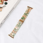 Pulsera de repuesto para Apple Watch en resina verde rosa