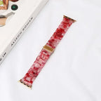 Pulsera de repuesto para Apple Watch en resina rojo y blanco