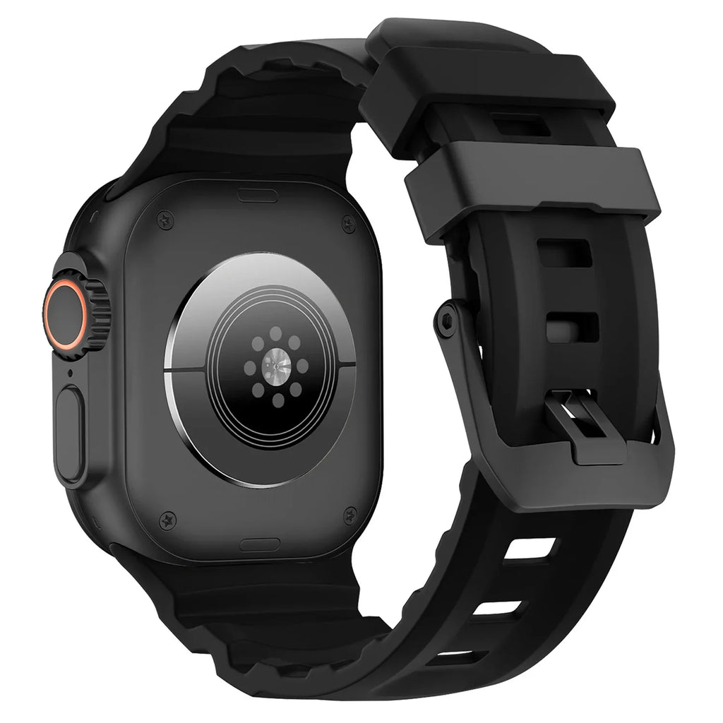 Correa de repuesto para Apple Watch de silicona gruesa negra