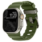 Correa de repuesto para Apple Watch de silicona gruesa verde