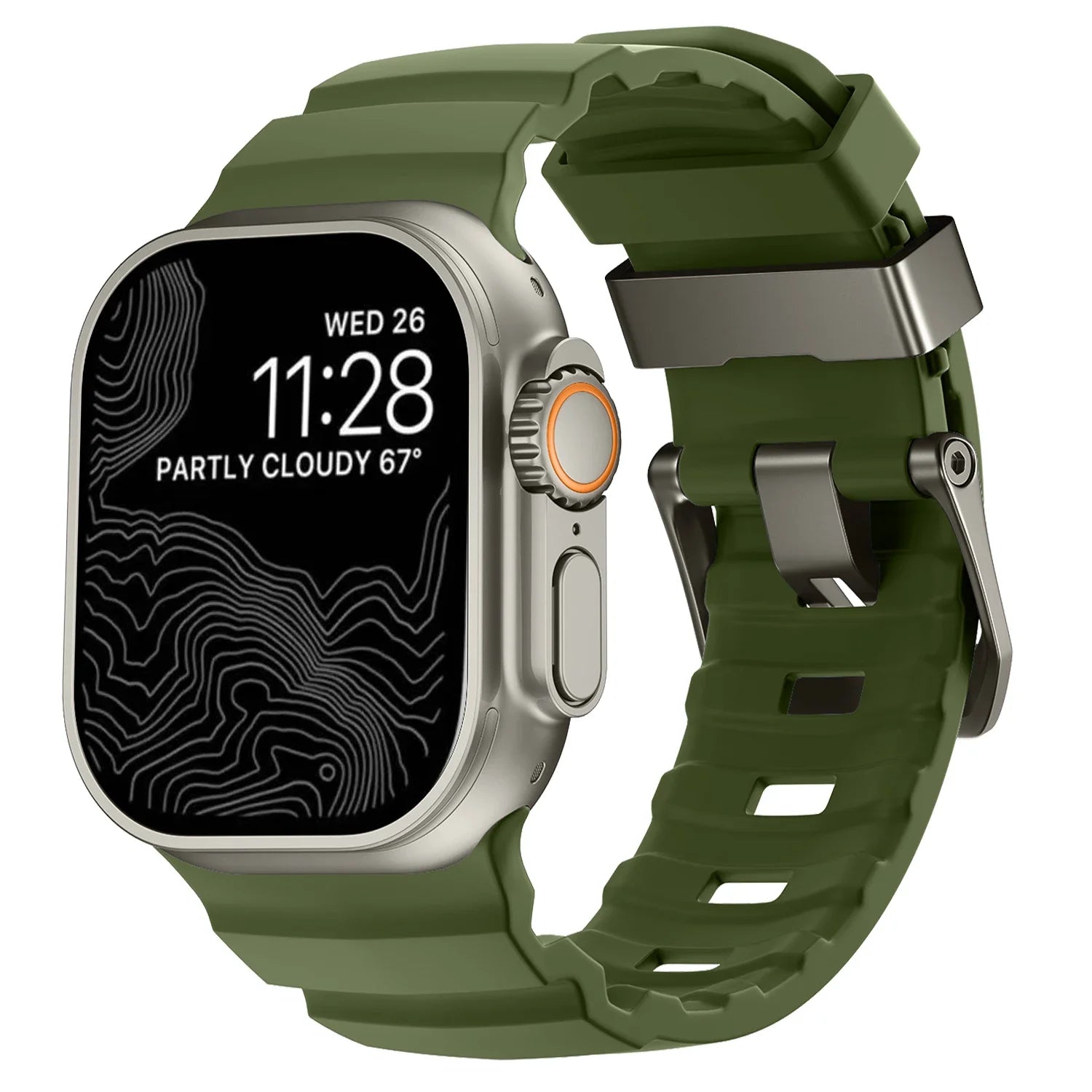 Correa de repuesto para Apple Watch de silicona gruesa verde