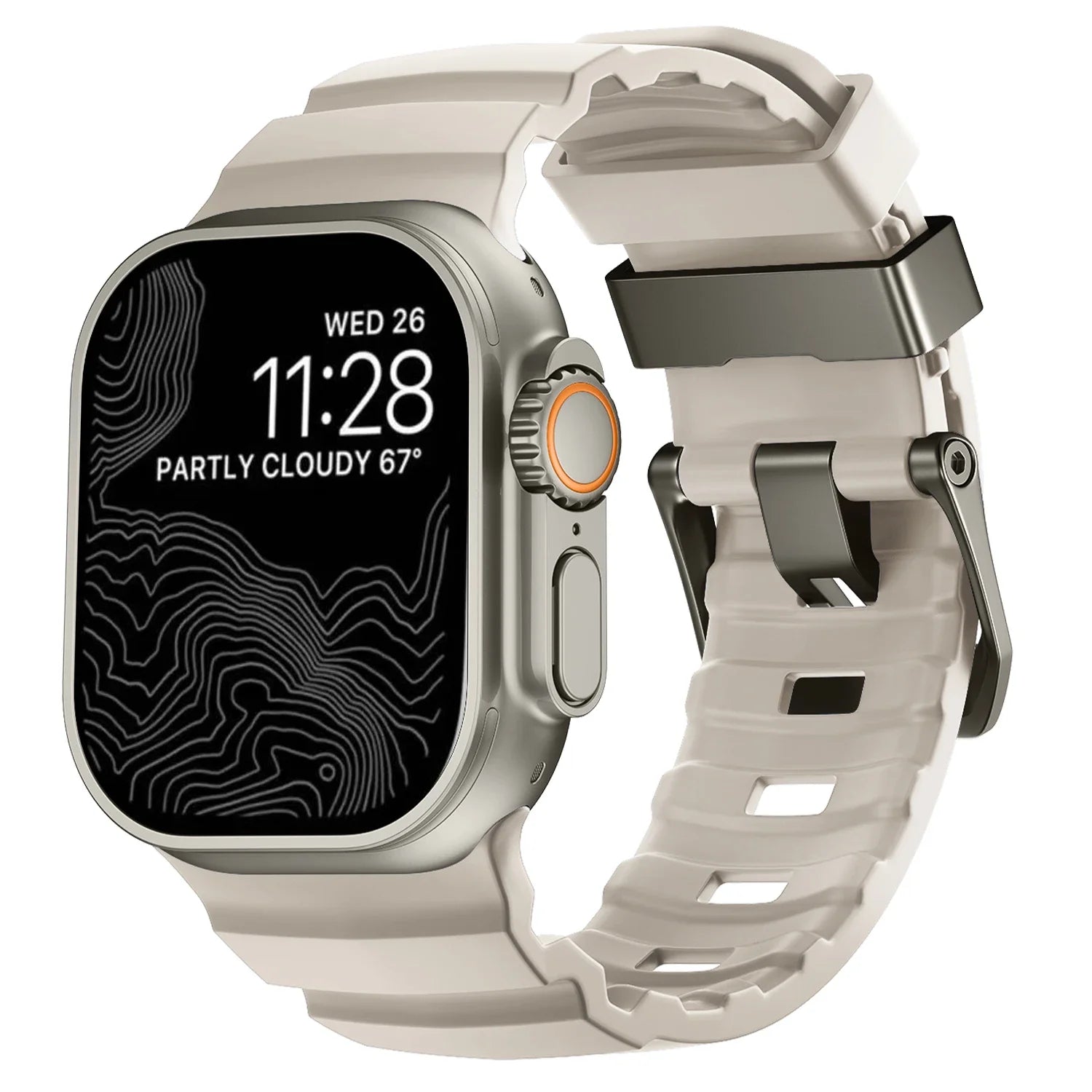 Correa de repuesto para Apple Watch de silicona gruesa blanca