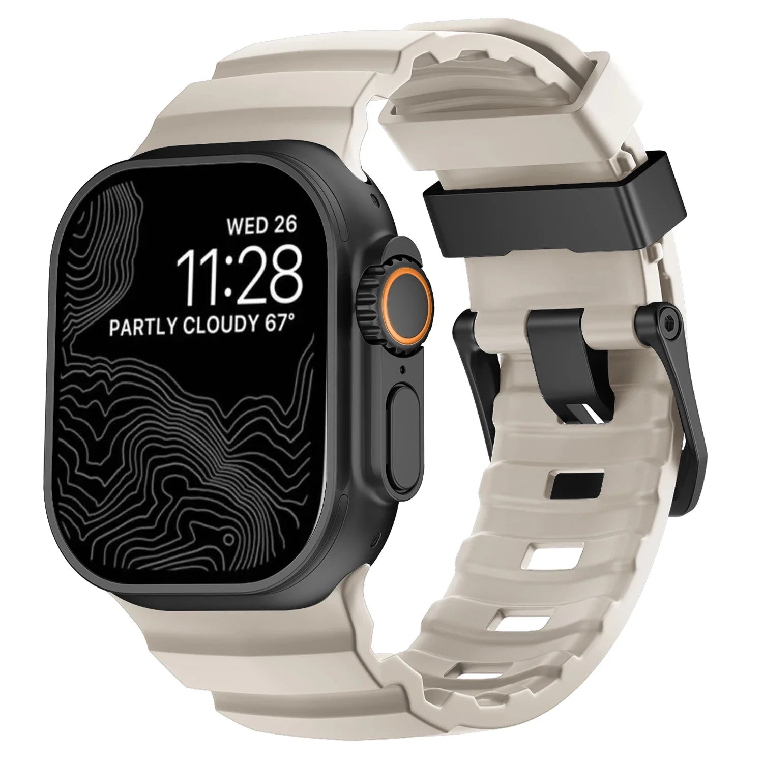 Correa de repuesto para Apple Watch de silicona gruesa blanca