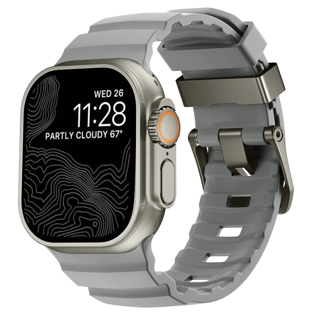 Correa de repuesto para Apple Watch de silicona gruesa gris