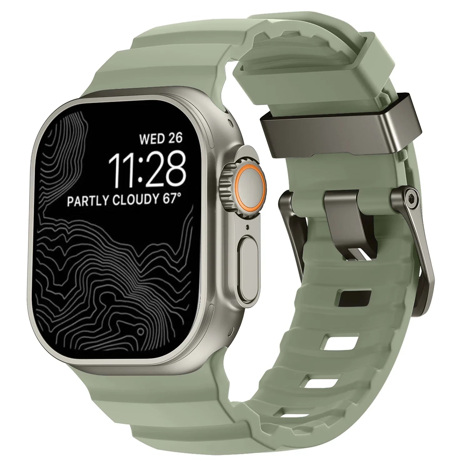 Correa de repuesto para Apple Watch de silicona gruesa verde