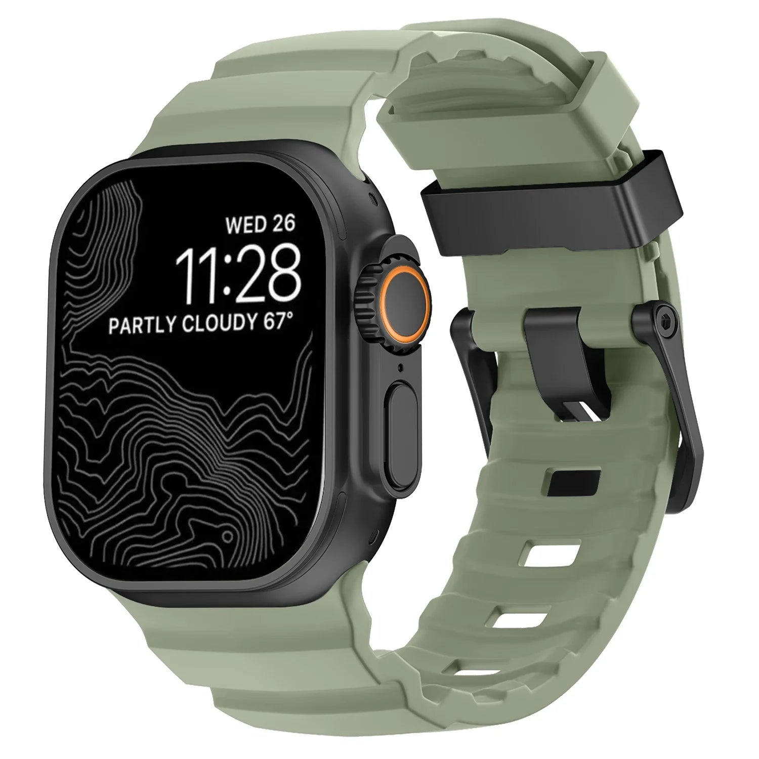 Correa de repuesto para Apple Watch de silicona gruesa verde