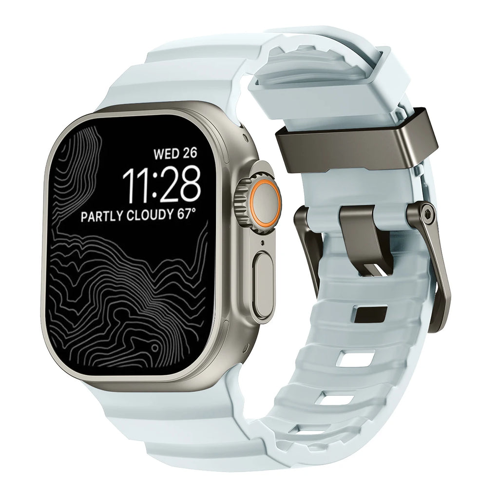 Correa de repuesto para Apple Watch de silicona gruesa azul