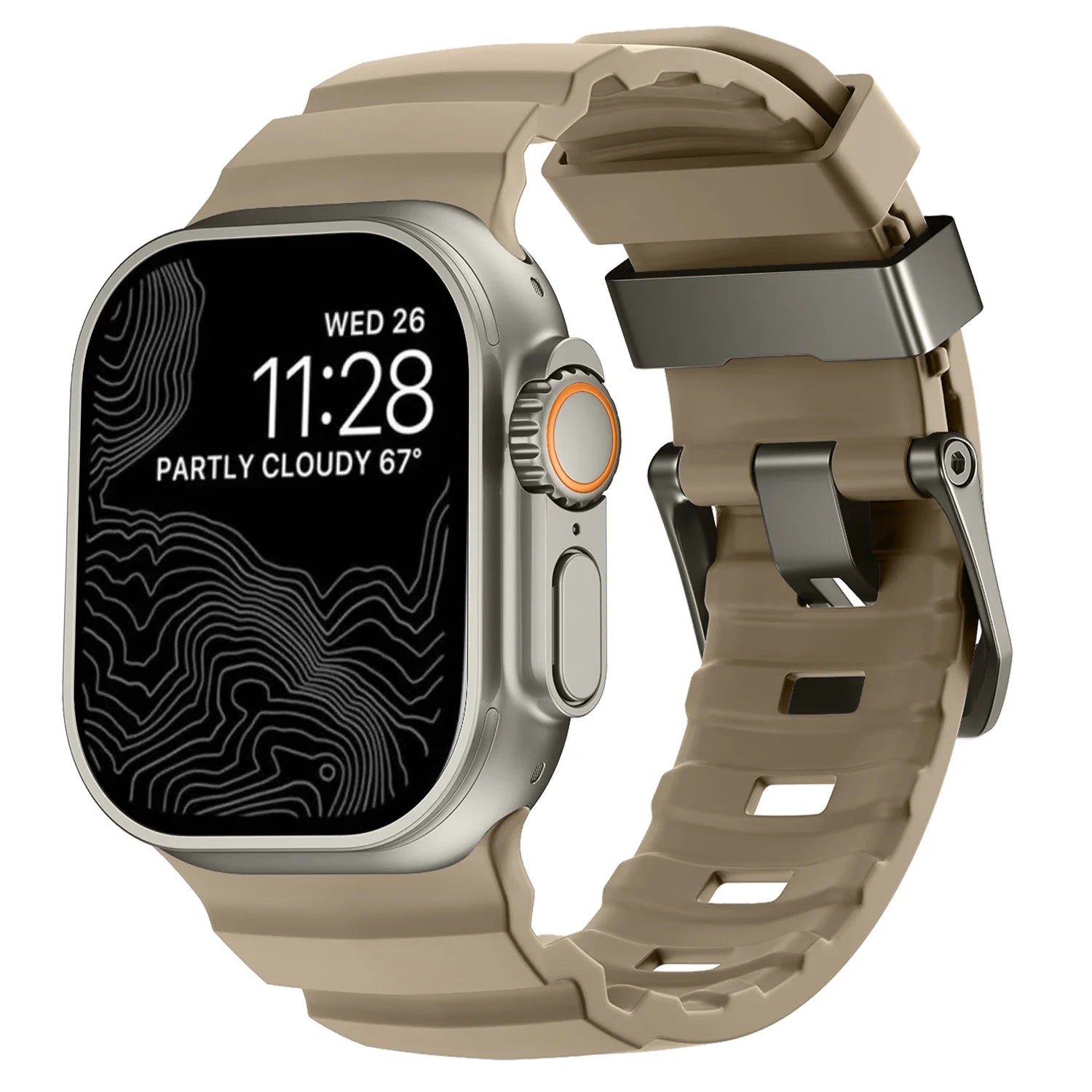 Correa de repuesto para Apple Watch de silicona gruesa marrón
